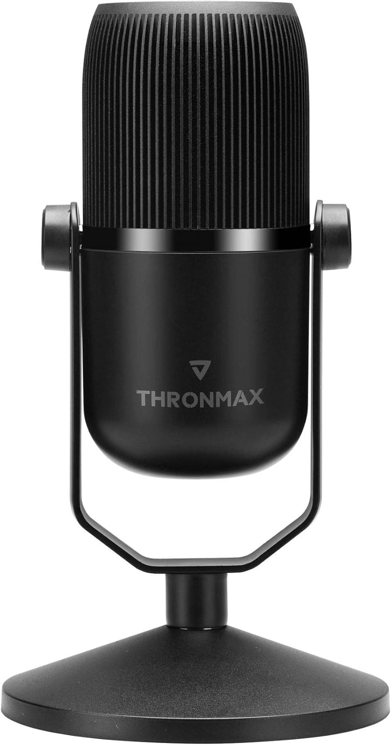 THRONMAX MDrill Zero - Compact USB Condenser Microphone with Cardioid and Omni-directional Recording Patterns - Jet Black