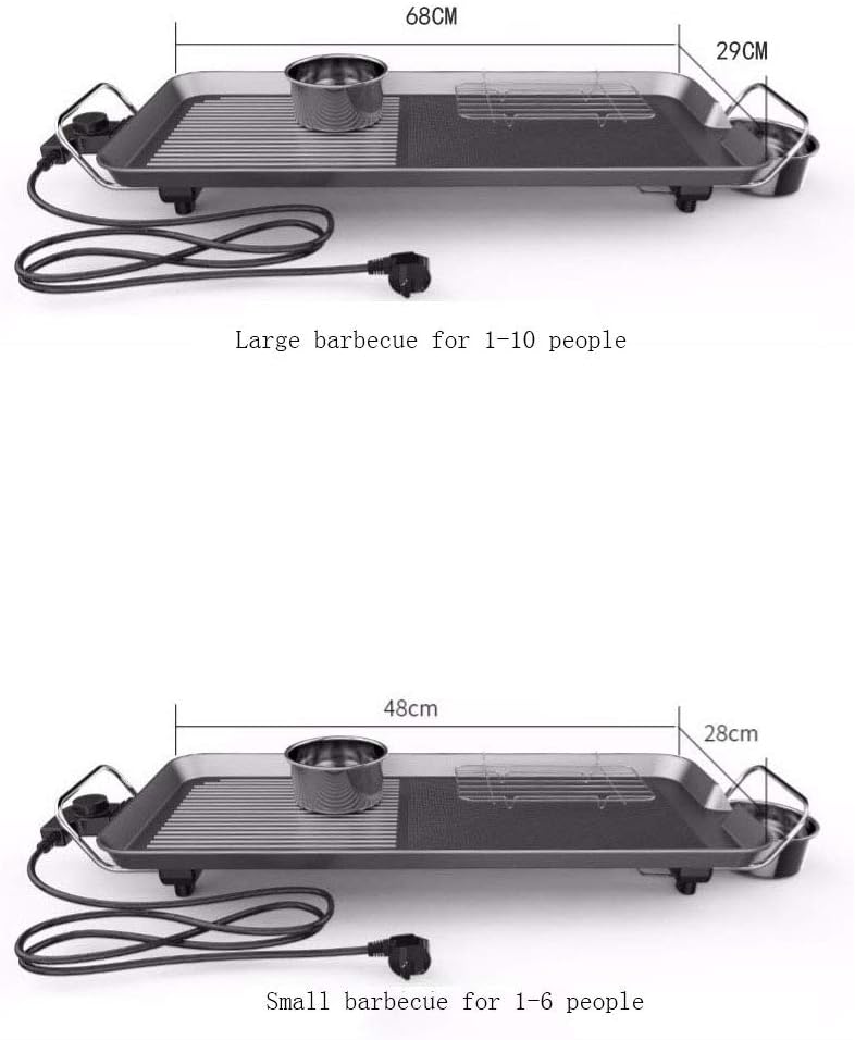 review ZJJ& BBQ Grill Thicken Smokeless Non-Stick Electric Bakeware Home Multi-Function Grill Portable Electric Barbecue Grill