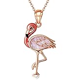 AXOMY Animal Necklace 925 Sterling Silver Black Cat/Owl/Scorpion/Flamingo Animal Jewelry Gifts for Women
