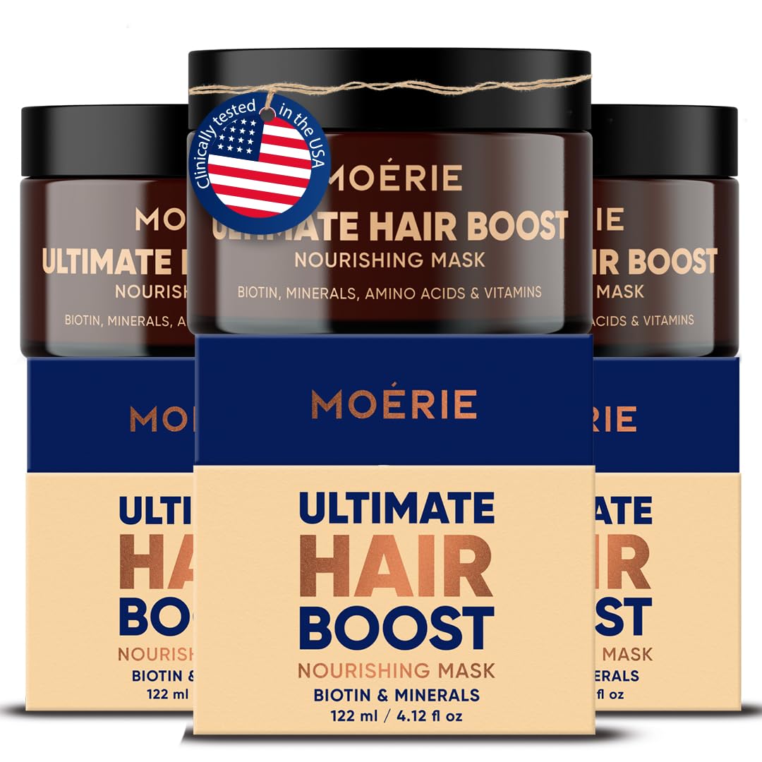 Moerie Hair Growth & Repair Mask - Restorative, Vegan-Friendly Treatment for Longer, Thicker, Fuller Hair - 100ml, 3 pack