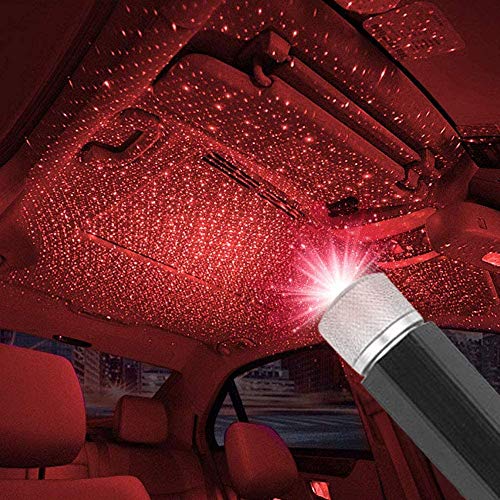 HOJO Car Ceiling Light, Roof Star Projector Lights, USB Portable Adjustable Flexible Interior Car Night Lamp Decorations with Romantic Galaxy Atmosphere fit Car, Ceiling, Bedroom, Party