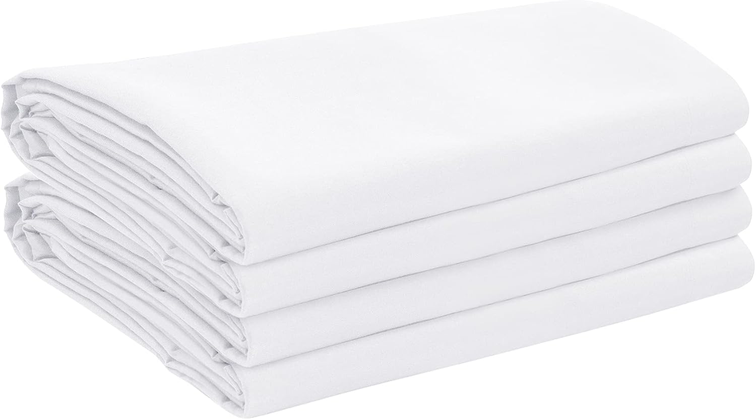 Oakias Twin Flat Sheets White – Pack of 2 Top Sheets for Bed – Soft Brushed Microfiber Fabric – Shrinkage & Fade Resistant – Ideal for Hotels and Hospitals – Machine Washable: Home & Kitchen