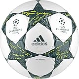 adidas Performance Champion's League Finale Top Training Soccer Ball, White/Vapor Steel Grey/Tech Green, Size 4
