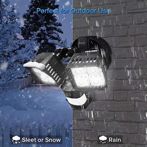 Upgraded SANSI LED Security Motion Sensor Outdoor Lights, 30W (250W Incandescent Equivalent) 3400lm, 5000K Daylight, Waterproof Floodlight, Black