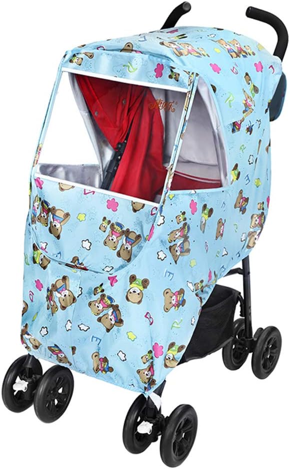 Absolutely Perfect Baby Stroller Rain Cover Thicken Waterproof & Weather Shield for Strollers Cartoon Sky Blue One Size