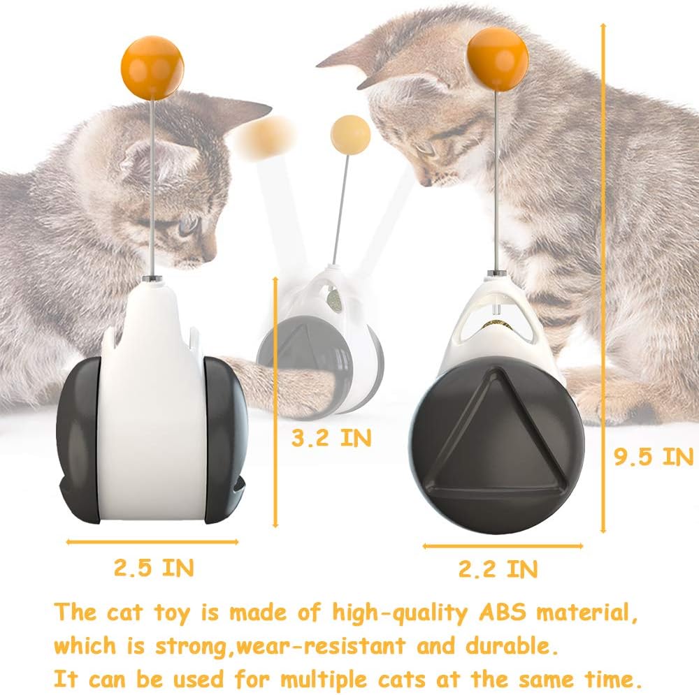 Mwatcher Interactive Robotic Cat Toys Moving Cat Toys for Indoor Balance Swing Car Kitten Toys with Ball : Pet Supplies