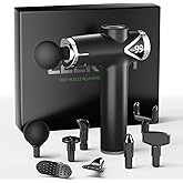 LEERCON Massage Gun Deep Tissue, Percussion Massage Gun for Pain Relief Muscle Back Massager Gun for Athletes with 8 Attachments & 6 Speeds, Gift for Men Women, Black