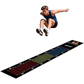 Black Broad Jump Mat Non-Slip Standing Long Jump Mat with Shoulder Straps | Jump Distance Measurement Mat with Ft Markings, Suitable for PE, School Training, Daily Exercise, and Physical Fitness Tests