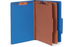 Blue Summit Classification Folders, Legal Size, 2 Dividers, Dark Blue – 10 Pack