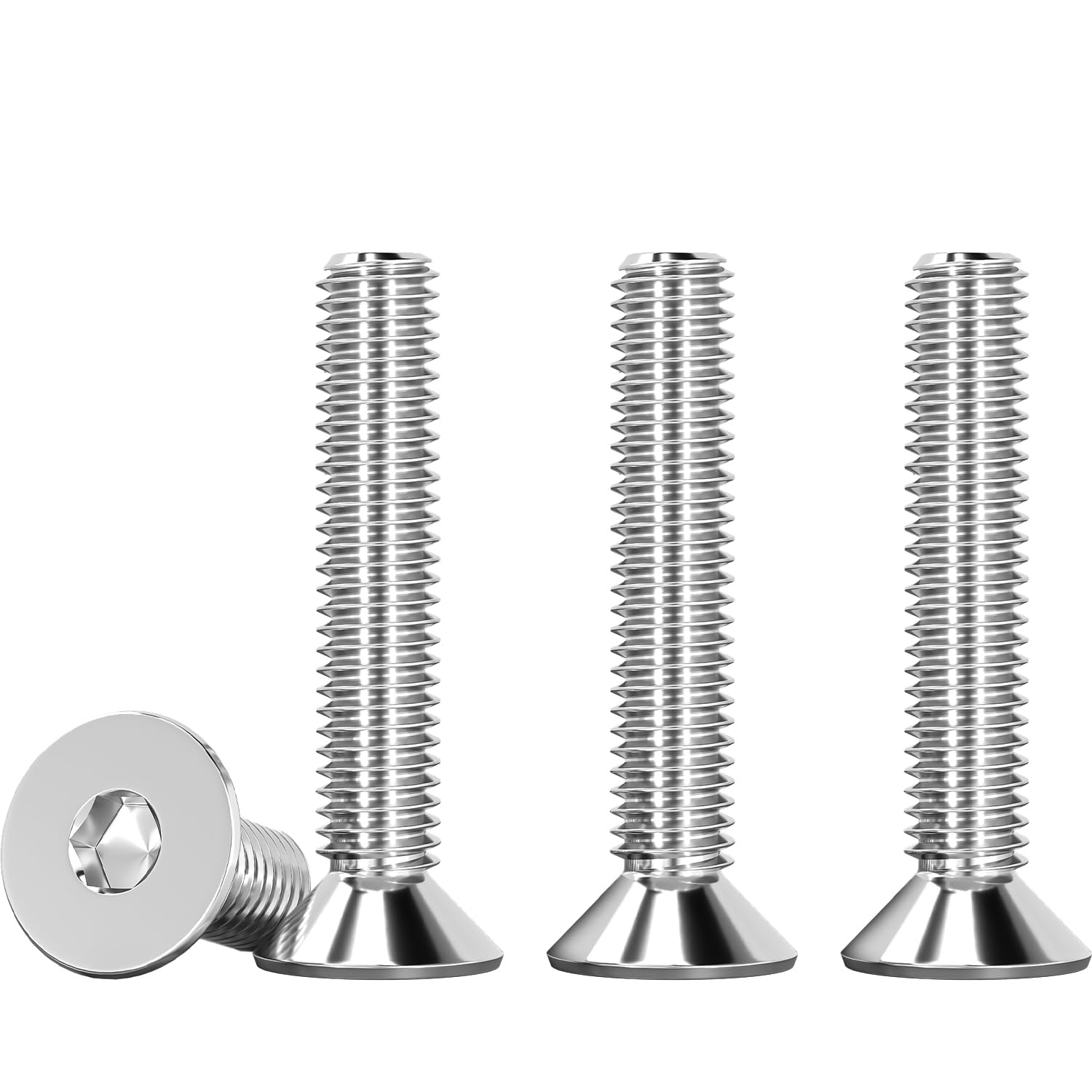 Drenky Socket Screws M5 X 30mm 304 Stainless Steel M5 Bolts Screws Countersunk DIN 7991 / ISO 10642 Machine Screws Flat Head Hex Socket Cap Screws (Pack of 25) — image 1