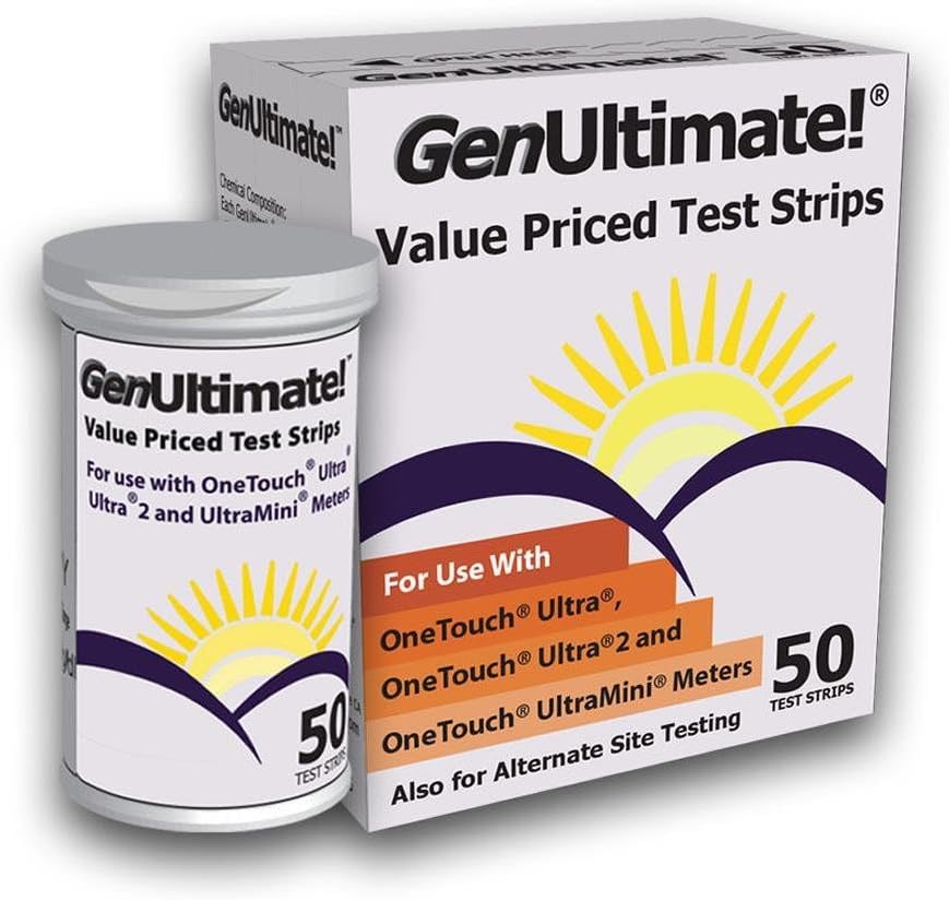 GenUltimate! Blood Glucose Strips, 50 Count (Pack of 4): Health & Personal Care