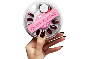 Olive & June Instant Mani Press On Nails (Glue) | 42 Fake Nails, 21 Sizes | Non-Toxic, Long-Lasting | Recycled Materials | Realistic Look