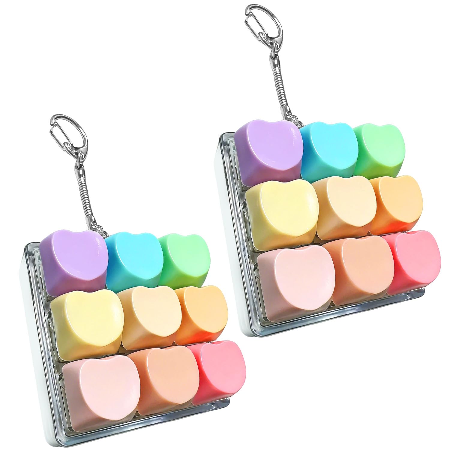 Keyboard Fidget Toy, 2PCS Mini Colorful Fidget Keyboard, Portable 9-Key Fidget Clicker for Stress Relief, Anxiety Decompression & Finger Exercise, Ideal Fidget Toys for Home Office School Use (D)