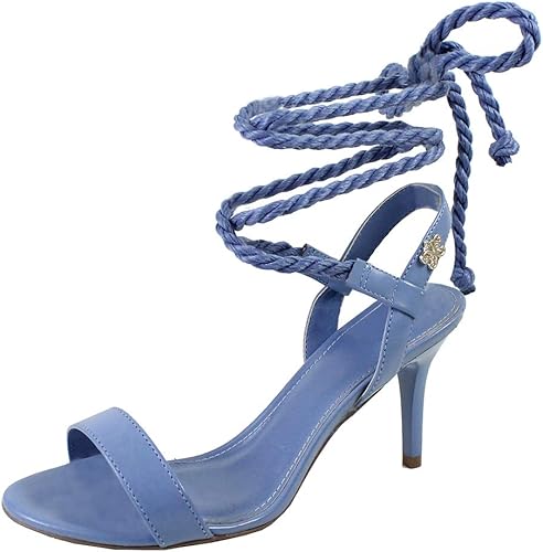 sandalia salto baixo azul