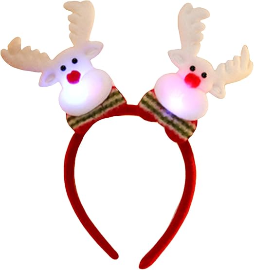 Amazon Co Jp ビエスディディ クリスマスプレゼント 飾り付け 可愛い 髪飾り ヘアバンド クリスマスカチューシャ Led 2 トナカイ 21 cm ホーム キッチン