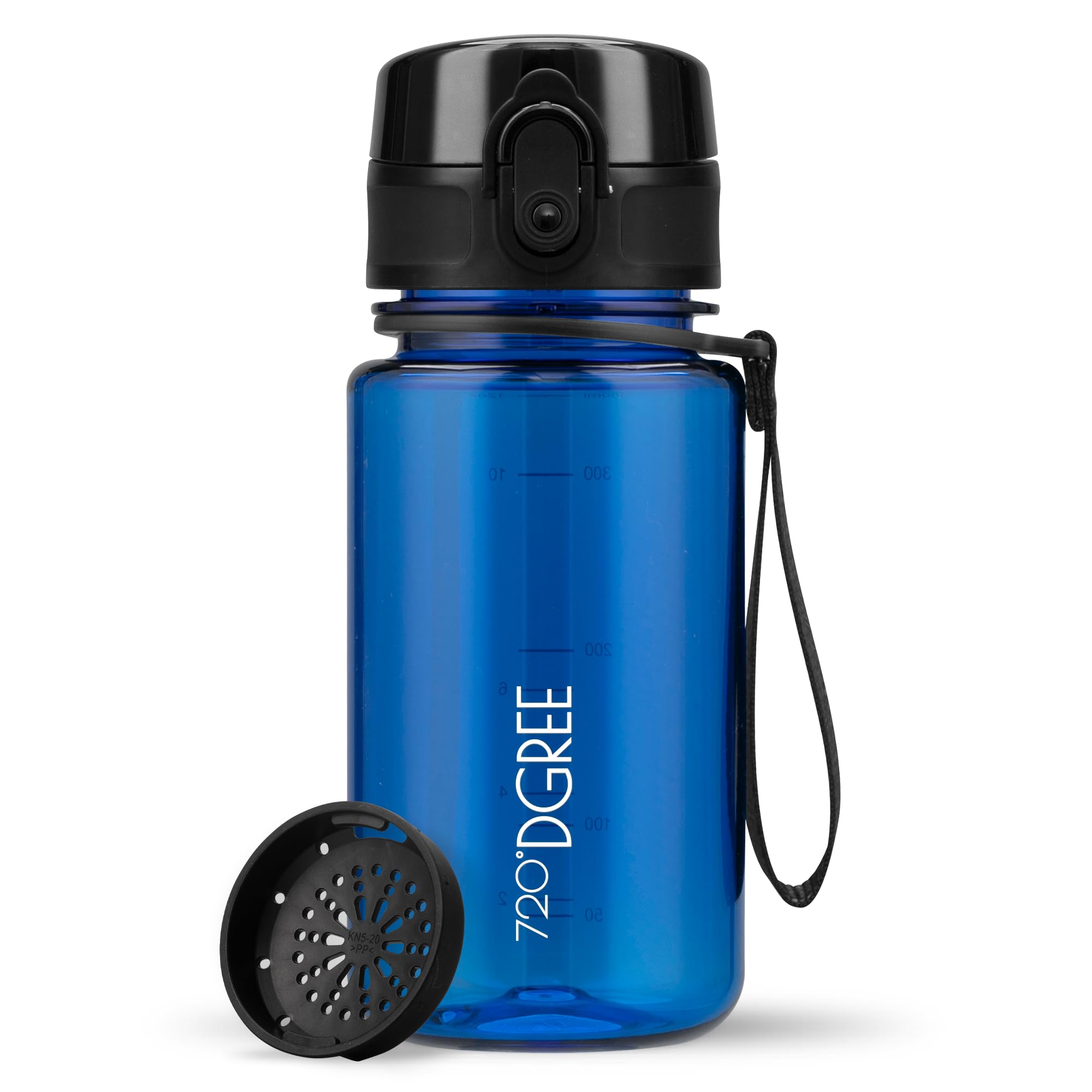 720°DGREE Water Bottle Kids 350ml “uberBottle“ crystalClear +Sieve - BPA-Free Tritan, Leakproof, Reusable Drinking Bottle - Waterbottle for Children from 2 Years, Kindergarten, School, Playground — image 1