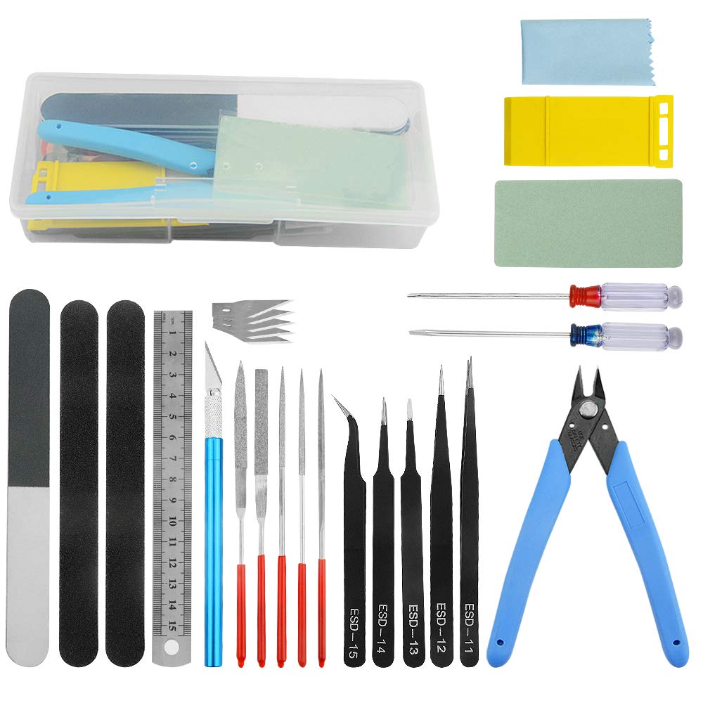 WMYCONGCONG 22 PCS Gundam Model Tools Kit, Model Basic Tools Kit, Hobby Building Tools Kit for Gundam Basic Model Assembling, Building and Repairing Blue