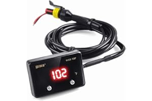 JJCOCO Digital Water Temperature Gauge 14-302°F with 1/8 NPT Sensor Real-Time Monitoring 12V LED Electrical Water Coolant Tem