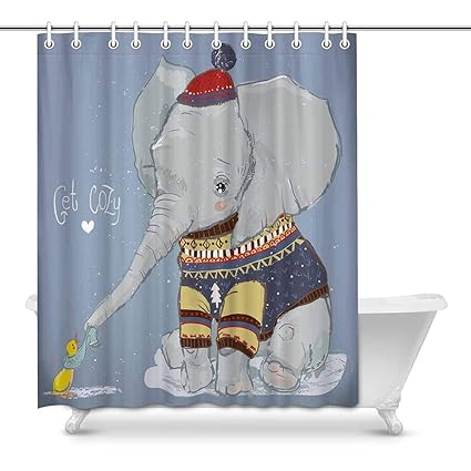 Amazon Com Interestprint Cute Winter Elephant House Decor Shower