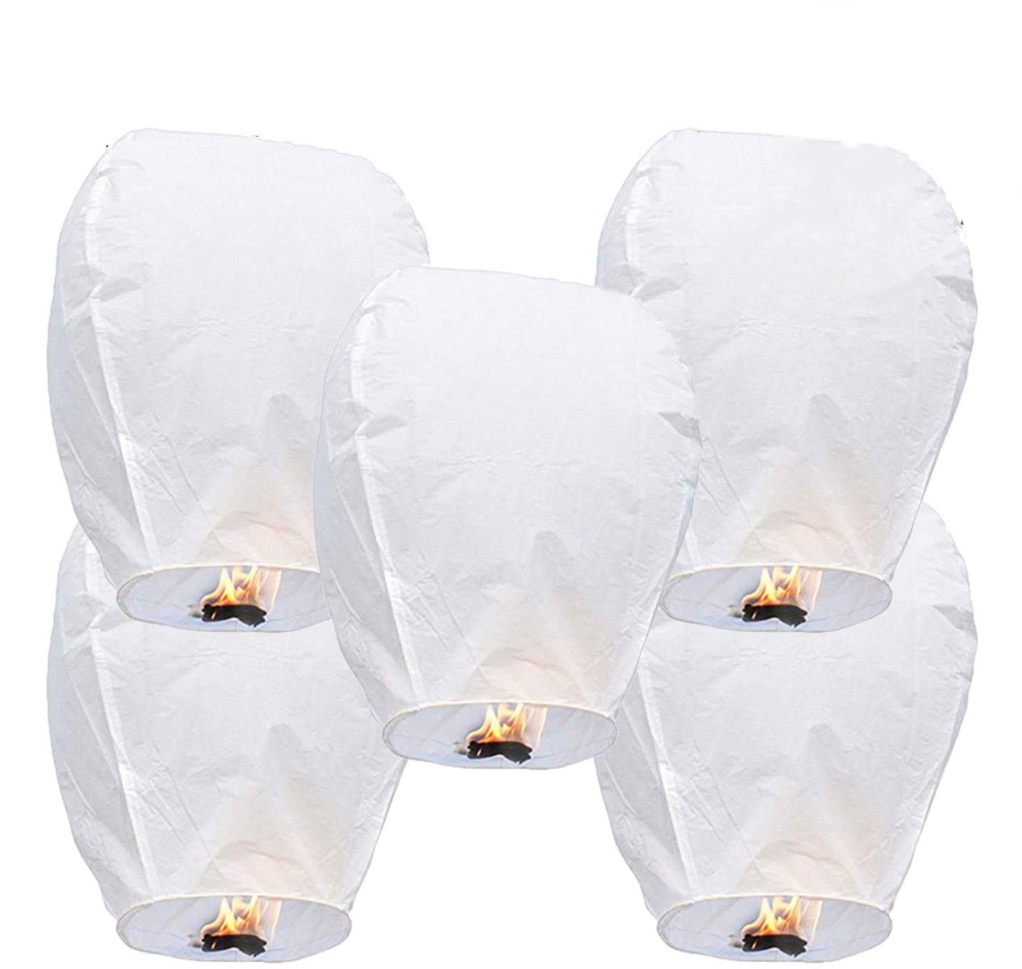LABOTA 5 Pack Chinese Sky Lanterns, Sky Lantern to Release in Memory, 100% Biodegradable, Eco Friendly, Floating Lanterns for Outside Flying, Party Decoratin, Birthday, Eid, Funeral, Memorial Day
