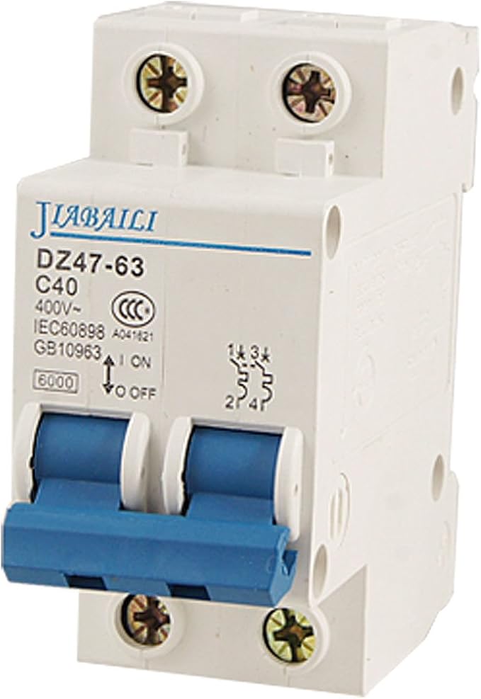 IIVVERR ON/OFF Safety Switch 2 Poles Miniature Circuit Breaker AC 400V