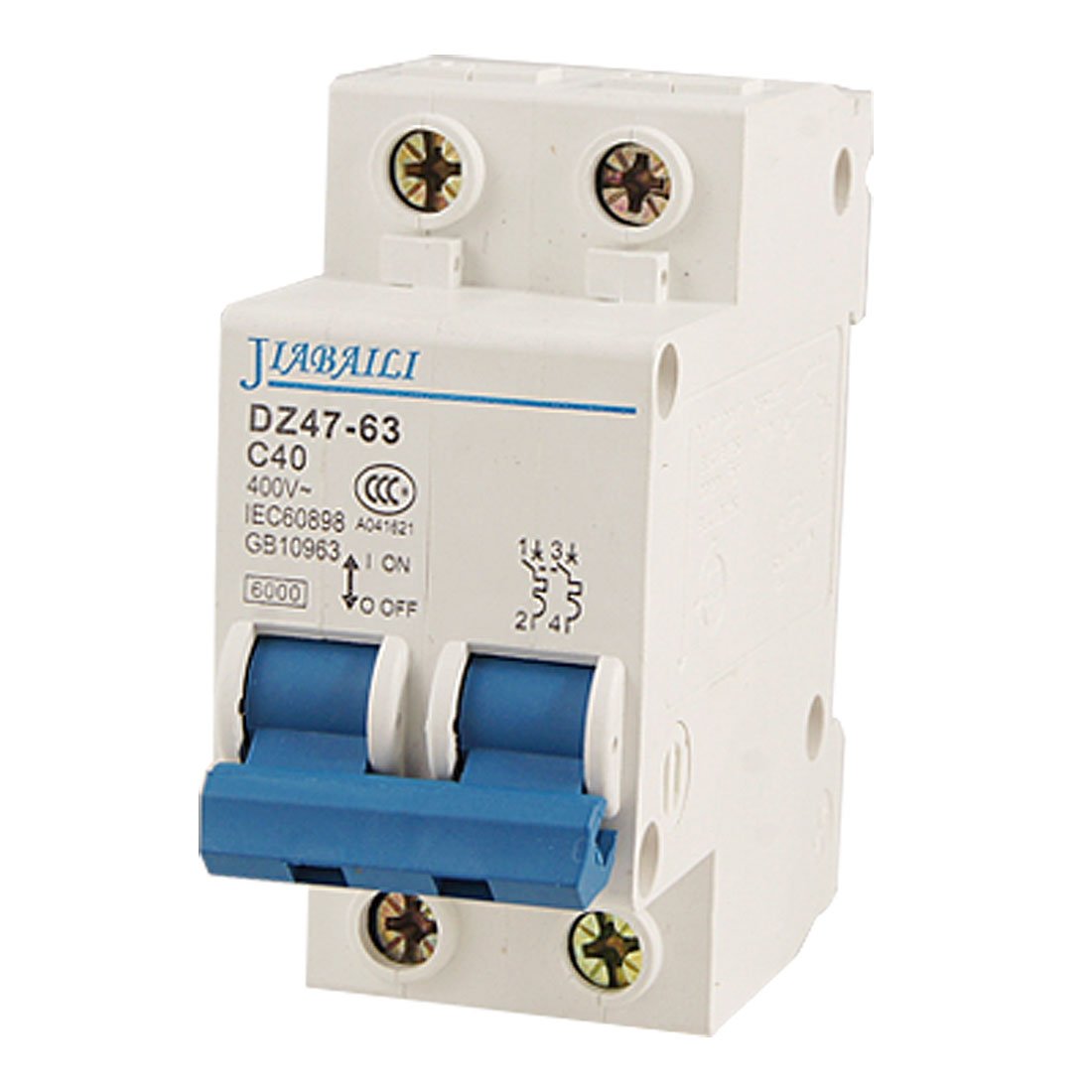 Sourcingmap ON/Off Safety Switch 2 Poles Miniature Circuit Breaker AC 400V 40A