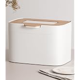 KAZAI. Compost Bin Kitchen 'Elin' | 1.2 GAL / 4.5L Countertop Compost Bin with Wooden Lid &amp; Filter | Odor-Free, Dishwasher Safe, with Inner Bucket | Small Indoor Kitchen Composter | Off-White/Bamboo