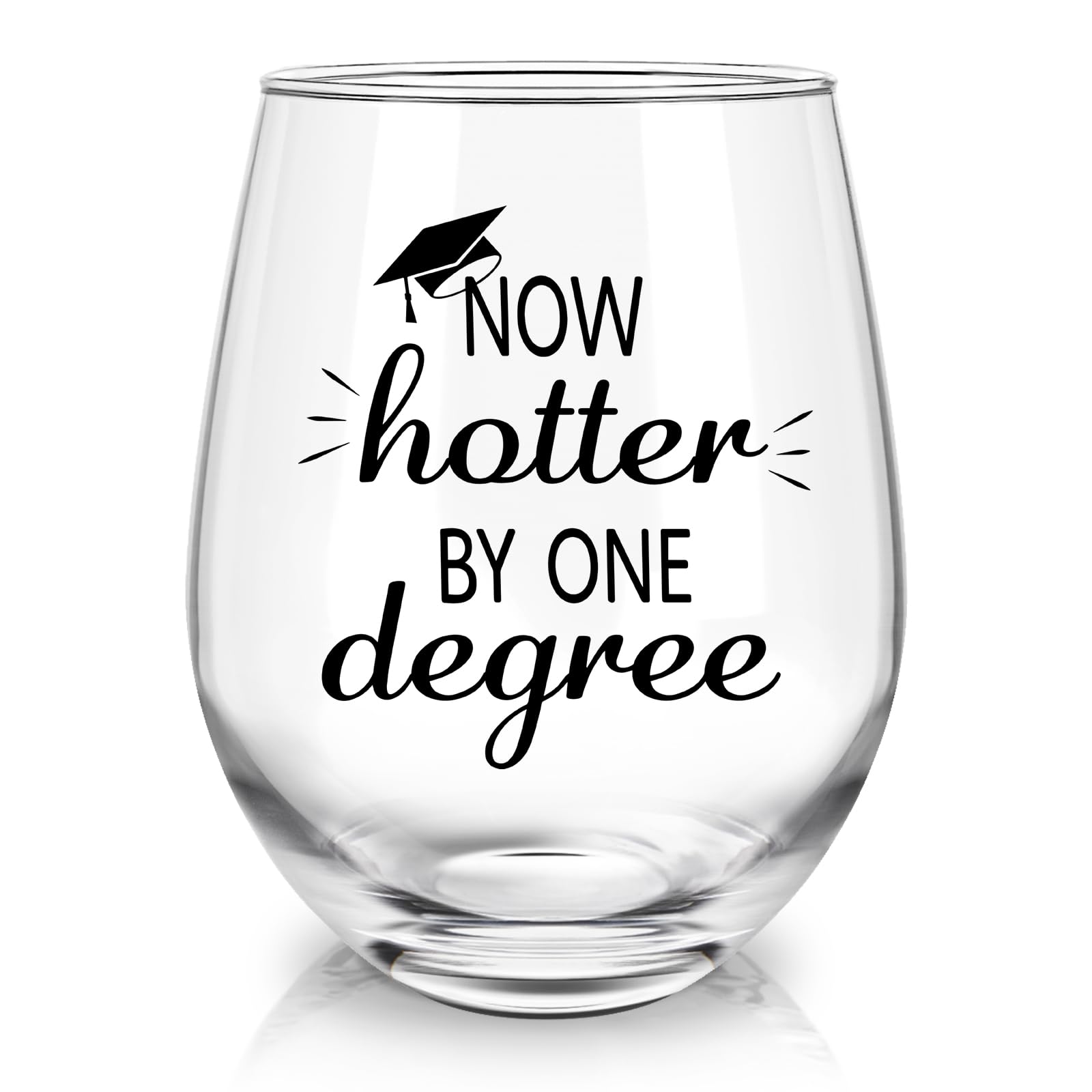Joymaking Wine Glass Personalised - Now Hotter by One Degree, Graduation Gifts for Her Him 2024, Congratulations Gifts for Graduation, Graduation Presents Glass 17oz