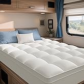 ELEMUSE RV Short Queen Mattress Topper for Back Pain, Extra Thick Mattress Pad Cover, Plush Soft Pillowtop with Elastic Deep
