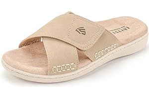 LazyStep Women's Orthotic Slide Sandals with Arch Support & Adjustable Straps