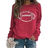 BUNDMAN game day sweatshirt women, Women's Funny Letter Printed Graphic Sweatshirt Long Sleeve Neck Pullover