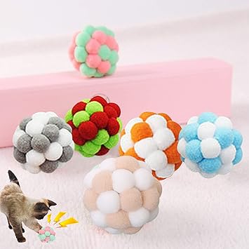Amazon Yiteng 6個セット 猫 ボール おもちゃ 鈴入れ 噛むおもちゃ コロコロボールペット ボール ぬいぐるみ ストレス解消 運動不足 猫遊び用 手作り A Yiteng ボール 通販