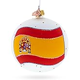 Flag of Spain Glass Ball Christmas Ornament 4 Inches