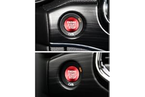 LECART Engine Start Stop Button Cover Compatible for Jeep Cherokee/Grand Cherokee 2014-2024 Auto Interior Decor Accessories Red Trim Stickers