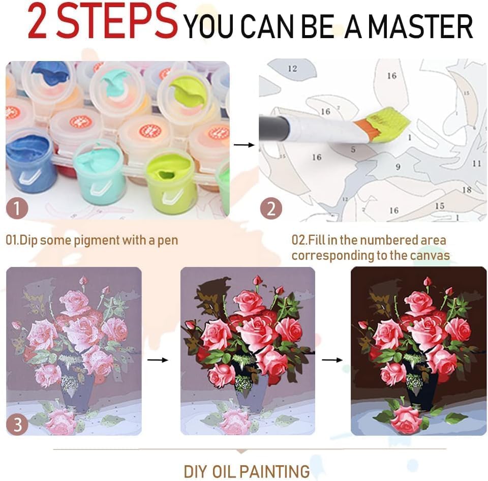 ChicAbode Paint by Number for Adults Canvas, DIY Door Paint by Number Kits on Canvas for Adults Beginner, High Definition, Landscape Acrylic Oil Painting Number Kits for Gift Decor, 16x20 Inch