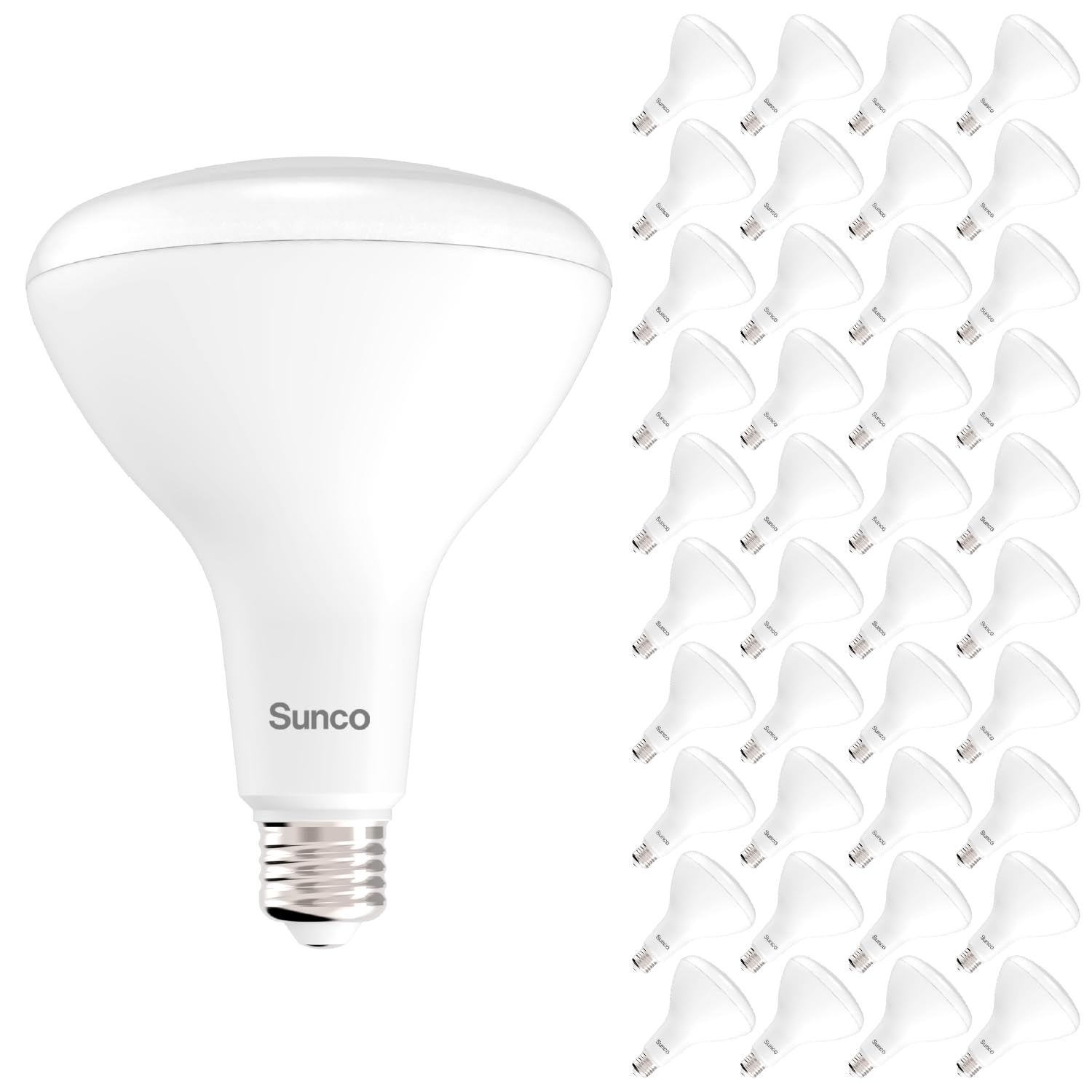 Sunco 40 Pack BR40 LED Light Bulbs, Indoor Flood Lights, Recessed Can Light Bulb, 1400 LM, 17W (100W Equivalent), 2700K Soft White, Dimmable, E26 Base, for Home, Bedroom, Kitchen UL. Image
