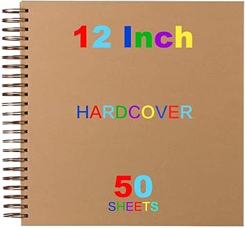 Amazon Com 12x12 Scrapbook Album Hardcover Scrapbook Album Kraft Hardcover Notebook With 50 Sheets Scrapbook And Life Memories Or Use As Guest Book Baby Book Sketchbook Large 12x12 Inch 100 Pages Office Products