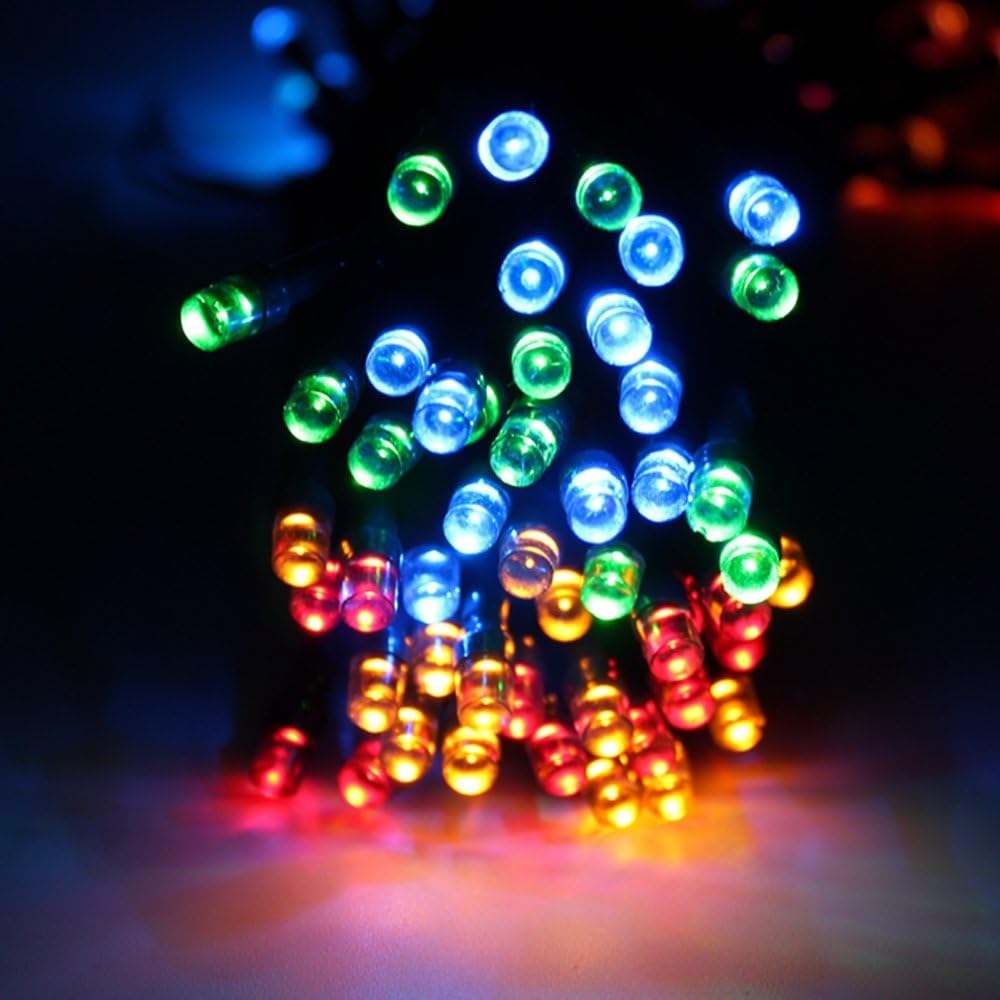 GGSSYY Solar/Waterproof/Led/Lights/Flashing Lights/Decorations/Outdoor/Landscape/Hanging Tree Lights/No Wiring,12 Meters 100 Lights - Color