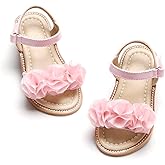 Felix & Flora Toddler Girls Sandals Soft Rubber Flats Summer Baby Flower Girl Shoes.