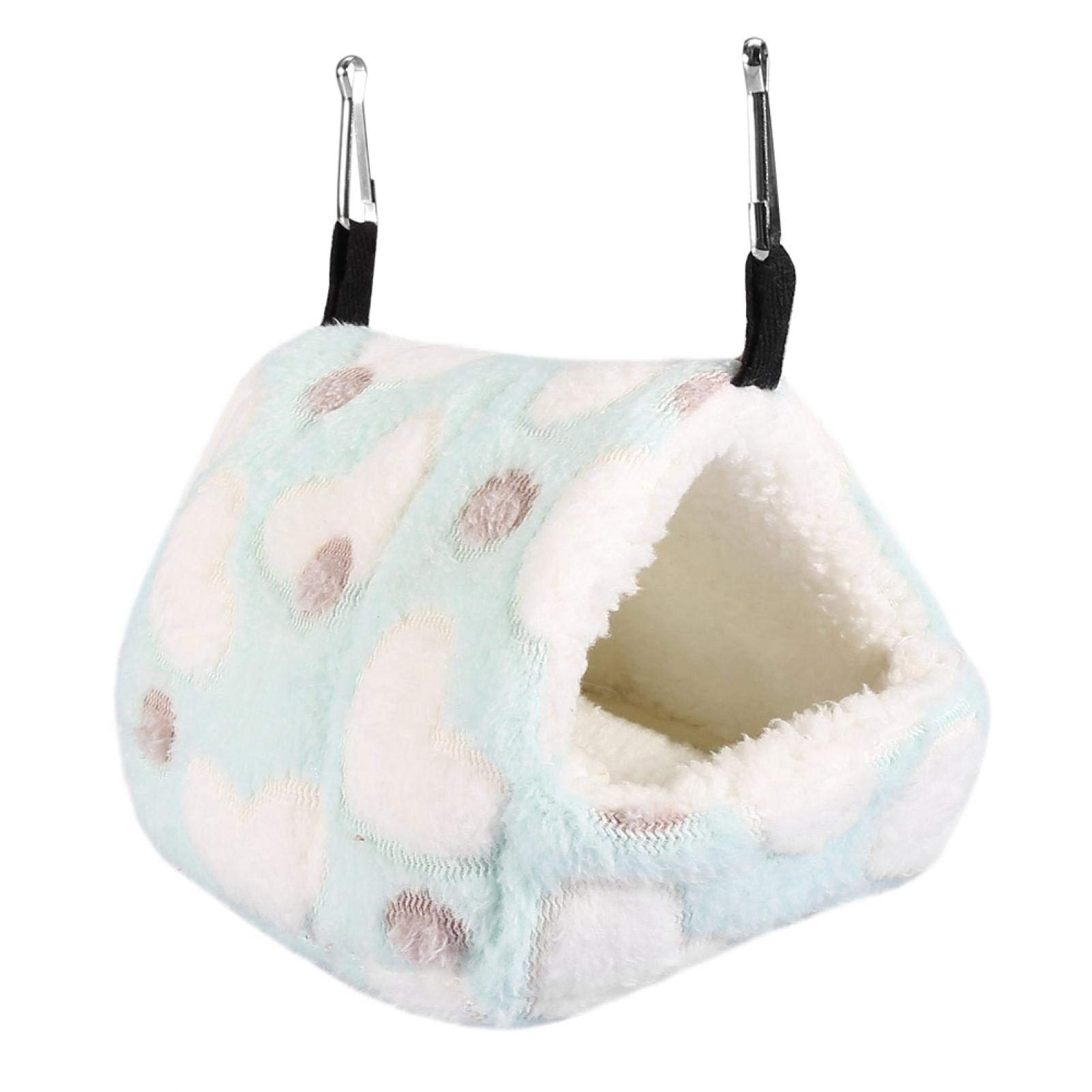 Pet Cage Winter Warm Soft Pet House Hammock for Hamster Sleeping Nest(Blue 14*12cm)