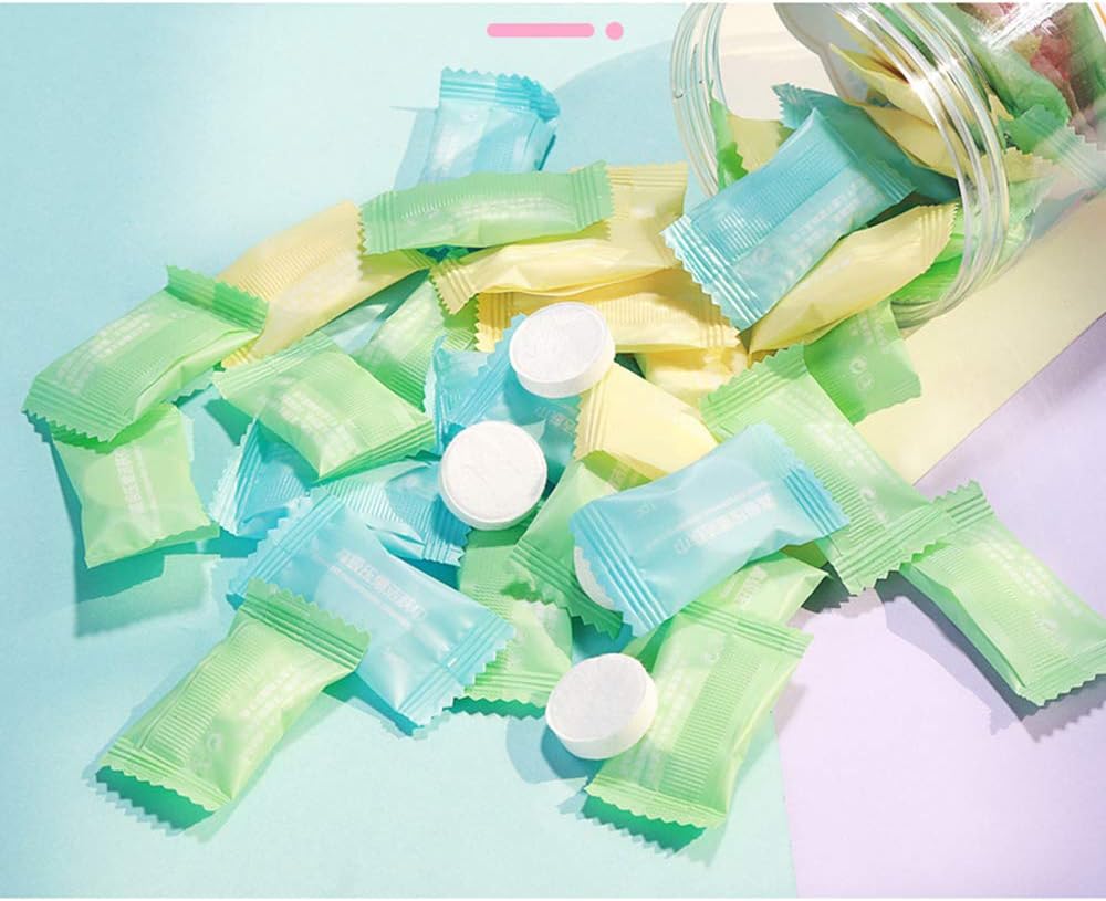 LOLOAJOY Candy Colors Portable Mini Disposable Compressed Towels Portable Wipe Napkin Paper Tablets Compressed Towel Cotton Home Non-Woven Coin Tissues