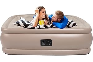 TXZ OUTDOOR Queen Air Mattress with Built in Pump,Blow up Mattress in 3 Mins Self-Inflation/Deflation,Foldable Inflatable Mattress,colchon inflable,660lb Max,Foldable&Portable,Air Bed for Home&Guest ,80x60x18in
