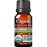 Cliganic Organic Rosemary Essential Oil, 100% Pure Natural, for Hair, Skin, Aromatherapy | Non-GMO Verified