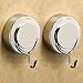 ShineMe Premium ABS Suction Cup Hook with Plating Vacuum Traceless Hooks for Smooth Wall Shower Kitchen Window Bathroom Hook Bag Coats Towels Caps Holder (2pcs)