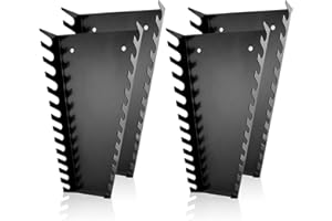 ALOANES 52-Slots Metal Wrench Organizer, Professional Quality Tool Tray Storage, Fit SAE & Metric Wrenches, 4 Pack Wrench Hol