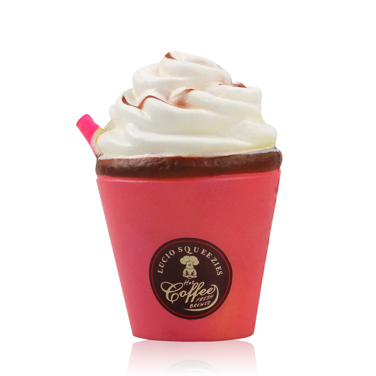 TOPofly Squishy Slow Rising Squeeze Toys Cream Scented Soft Toys Straw Cup Stress Reliever for Kids and Adults (pink)