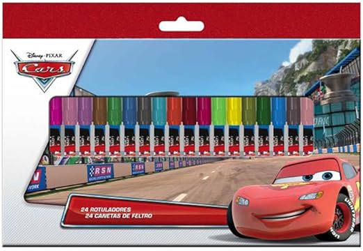 Cars de Disney Caja de 24 rotuladores: Amazon.es: Juguetes y juegos