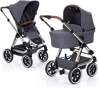 ABC Design Kombi Kinderwagen Condor 4 Air - 2in1 Set mit Babywanne und Sportwagen Buggy Aufsatz - Diamond Special Edition 2019 - Asphalt