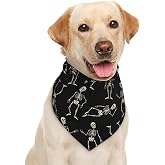 Dancing Skeletons Black Skull Dog Bandana Scarf Triangle Bibs Pet Accessories Cat Kerchief