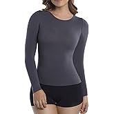 +MD Womens Compression Slimming Shirts and Undershirts for Tummy Waist and Bust Long Sleeves Thermal Underwear Round Neck